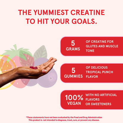 Peach Perfect Creatine Monohydrate Gummies for Women | 30 Servings