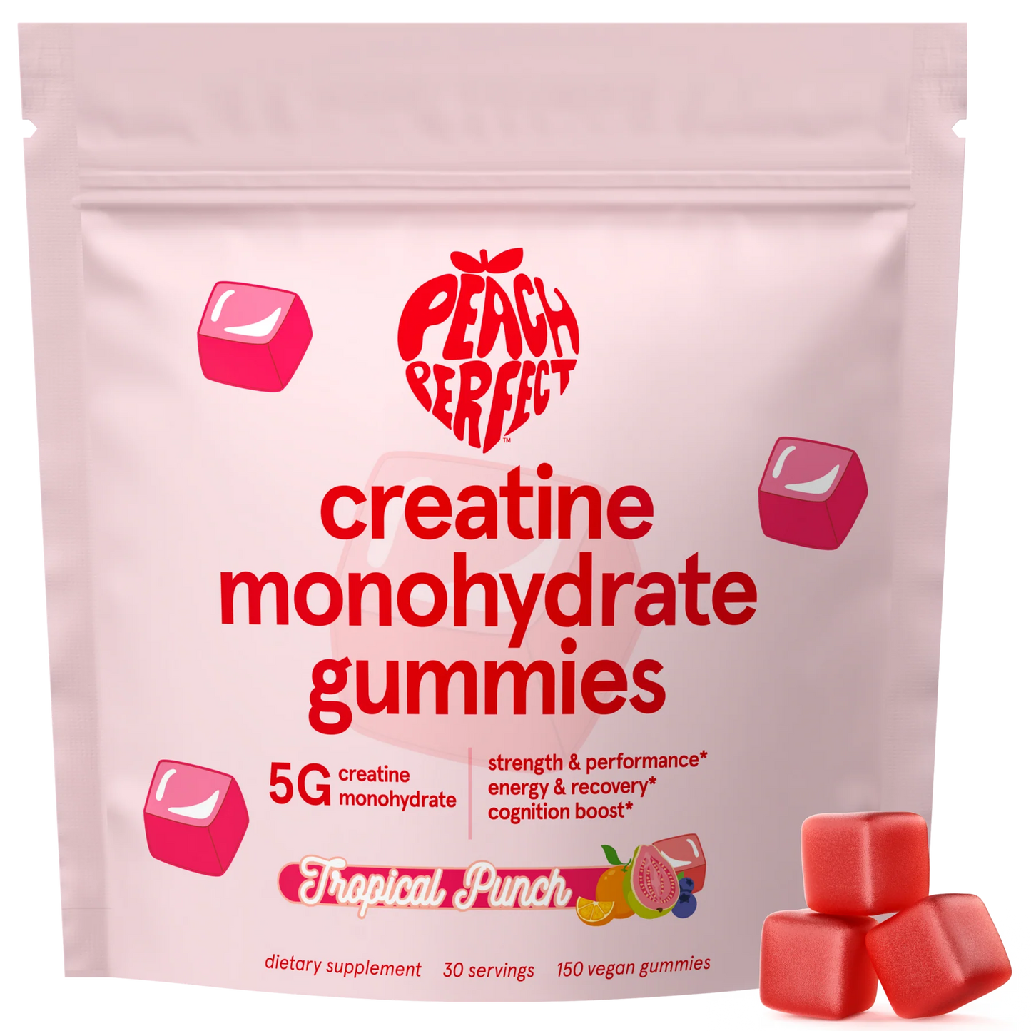 Peach Perfect Creatine Monohydrate Gummies for Women | 30 Servings